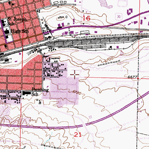 Topographic Map of Rawlins Fire Department Station Two, WY