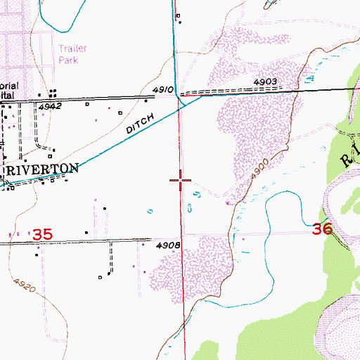 Topographic Map of Fremont County Fire Protection District Headquarters, WY