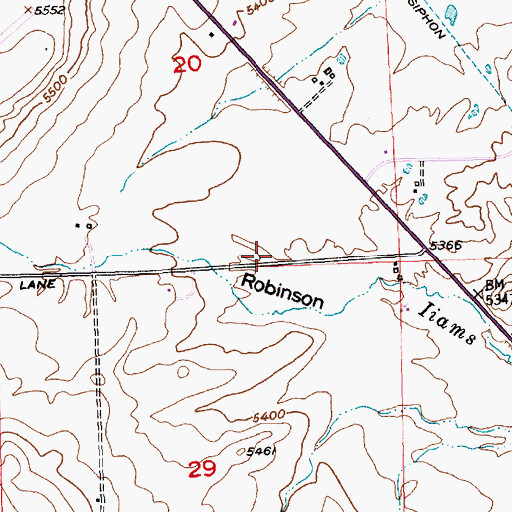 Topographic Map of Fremont County Fire Protection District Battalion 3 Lander Rural Station 1, WY