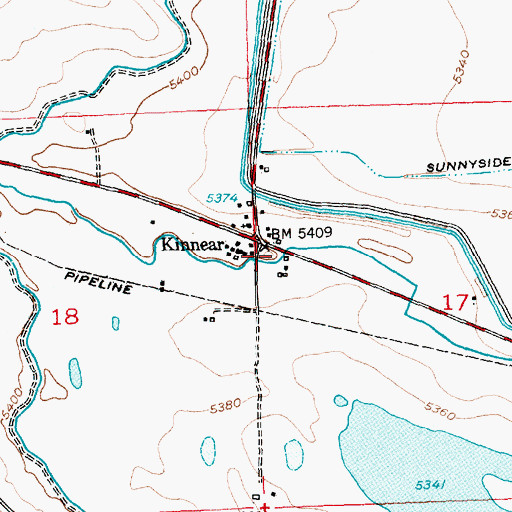 Topographic Map of Fremont County Fire Protection District Battalion 5 Morton - Kinnear, WY