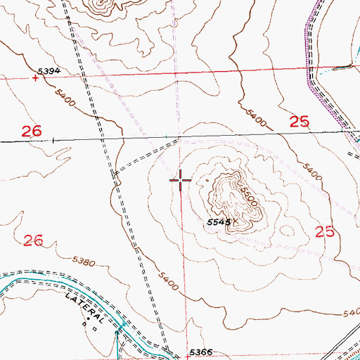 Topographic Map of Fremont County Fire Protection District Battalion 8 Station 2, WY