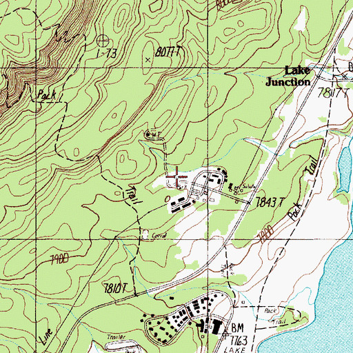 Topographic Map of Yellowstone National Park Fire Department Lake Station, WY