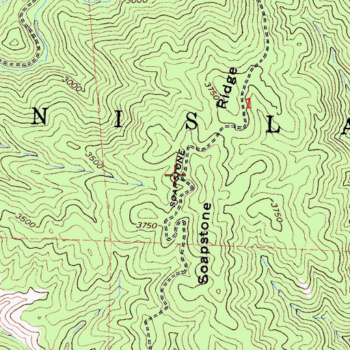 Topographic Map of Soapstone Ridge, CA