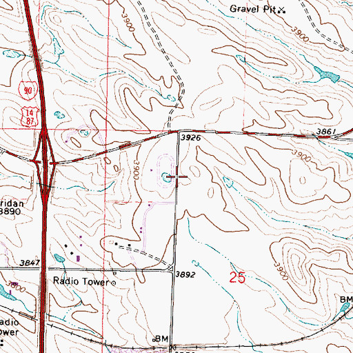 Topographic Map of Bighorn National Forest Tongue Ranger District Fire Engine Crew, WY
