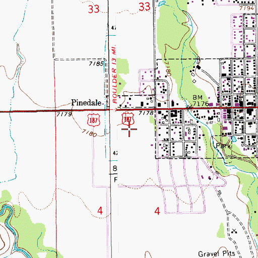 Topographic Map of Rocky Mountain Ambtac, WY
