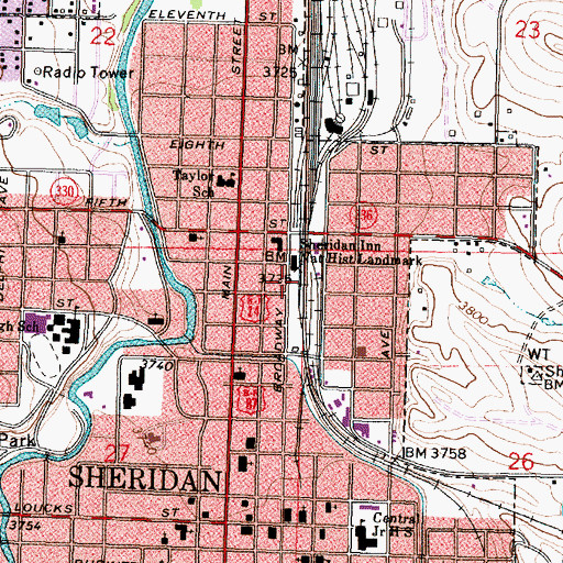 Topographic Map of Rocky Mountain Ambulance, WY