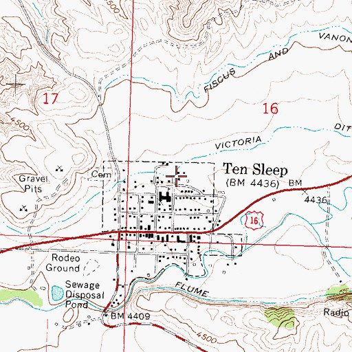Topographic Map of Ten Sleep Ambulance, WY