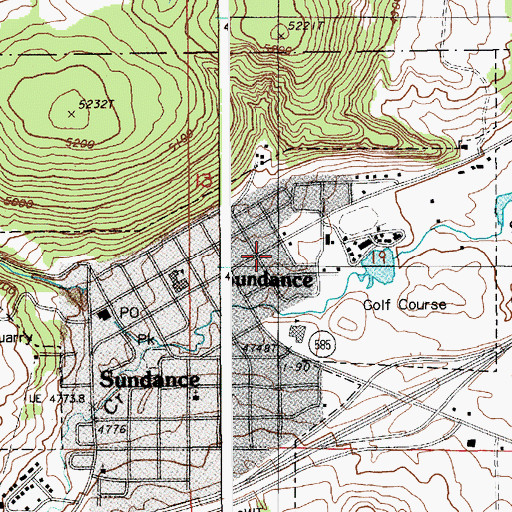 Topographic Map of Sundance Volunteer Fire Department, WY
