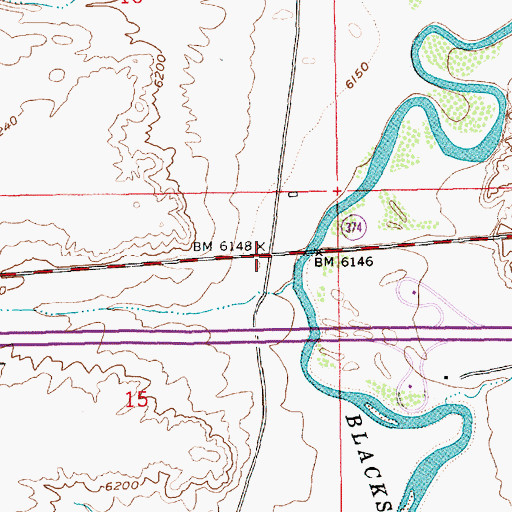 Topographic Map of FMC Wyoming Corporation Fire Brigade, WY