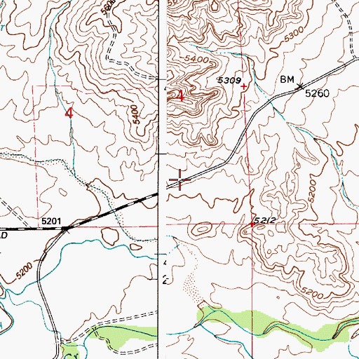Topographic Map of Platte County Firefighters - Glendo Rural Fire Zone 4, WY