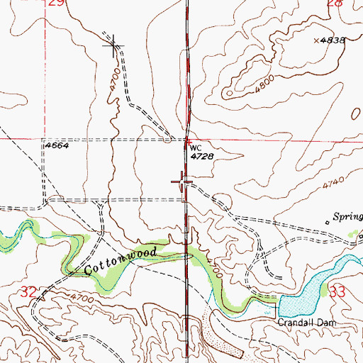 Topographic Map of Platte County Rural Fire District 2F, WY
