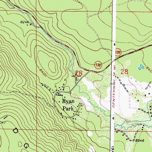Topographic Map of Ryan Park Volunteer Fire Department, WY