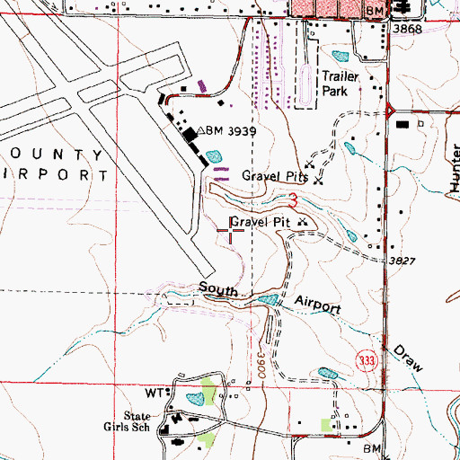 Topographic Map of Sheridan Area Rural Fire Protection District, WY