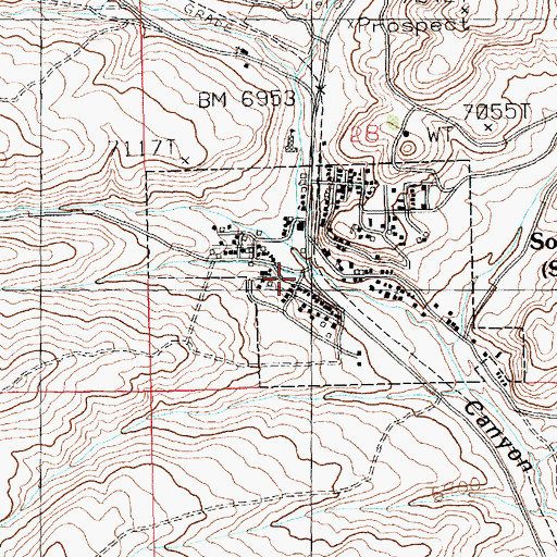 Topographic Map of Superior Volunteer Fire and Emergency Medical Services Department, WY