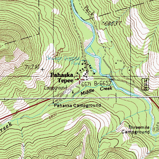 Topographic Map of Park County Fire Protection District 2 Station 5, WY