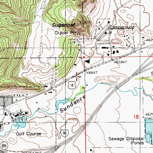 Topographic Map of Black Hills National Forest Bearlodge Ranger District Fire Engine Crew, WY