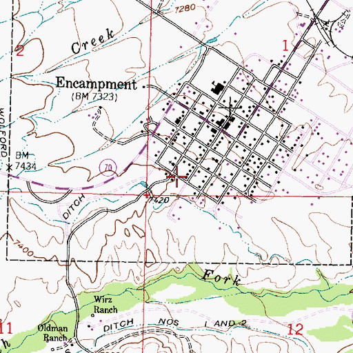 Topographic Map of Medicine Bow National Forest Brush Creek - Hayden Ranger District Fire Engine Crew, WY