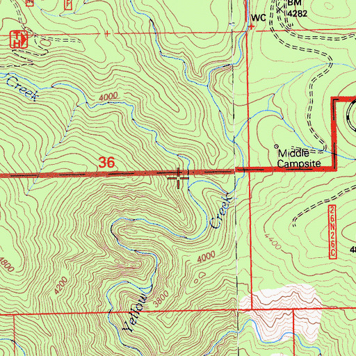 Topographic Map of Soda Creek, CA