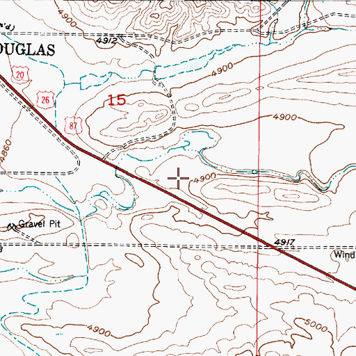 Topographic Map of US Forest Service Douglas District - Thunder Basin National Grassland Fire Engine Crew, WY