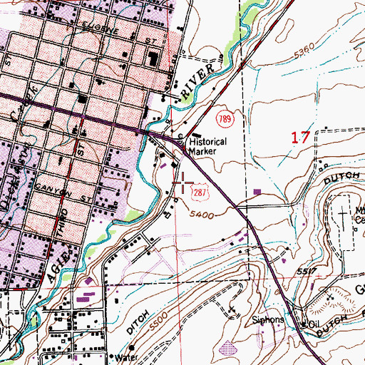 Topographic Map of Shoshone National Forest Washakie Ranger District Fire Engine Crew, WY