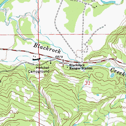 Topographic Map of Bridger - Teton National Forest Blackrock - Buffalo Ranger District Fire Engine Crew, WY