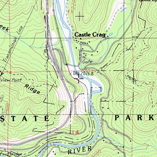 Topographic Map of Soda Creek, CA