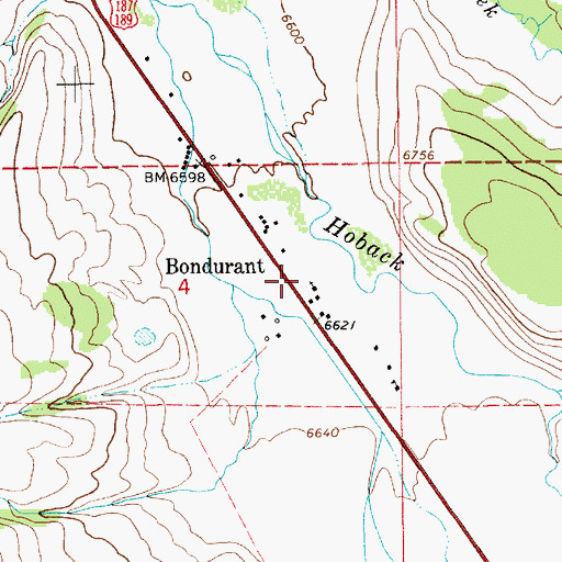 Topographic Map of Bondurant Fire Battalion, WY