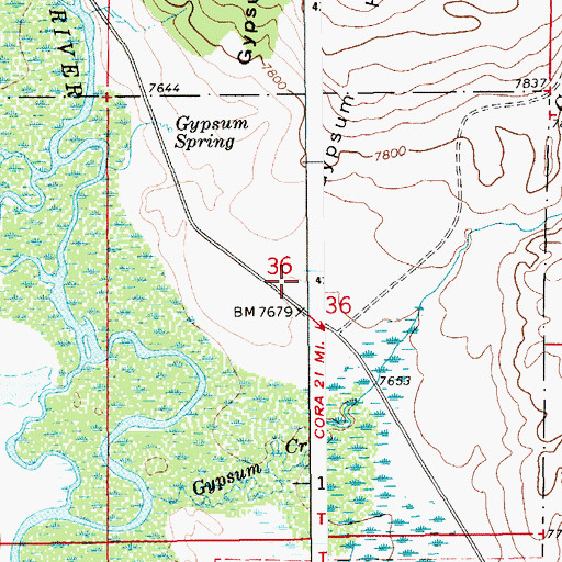 Topographic Map of Kendall Valley Battalion, WY