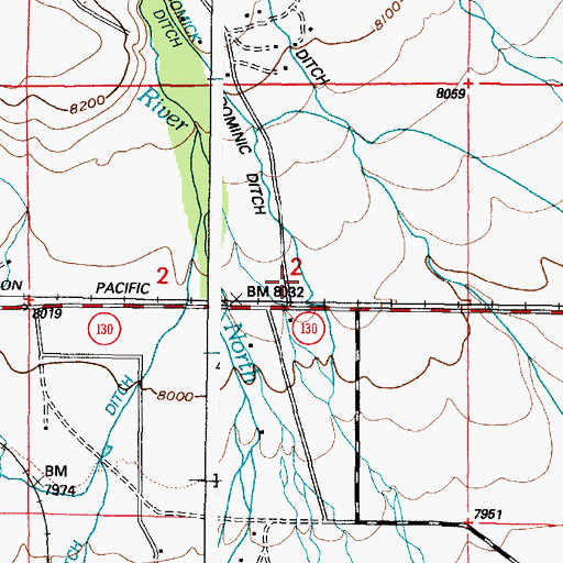 Topographic Map of Centennial Valley Volunteer Fire Department, WY