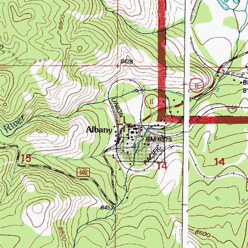 Topographic Map of Centennial Valley Volunteer Fire Department, WY
