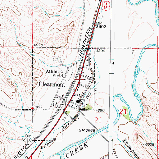 Topographic Map of Clearmont Fire District, WY
