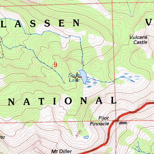Topographic Map of Soda Lake, CA