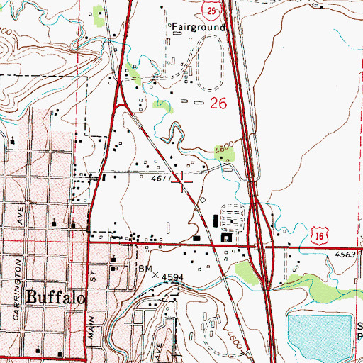 Topographic Map of Johnson County Fire Control District 1, WY