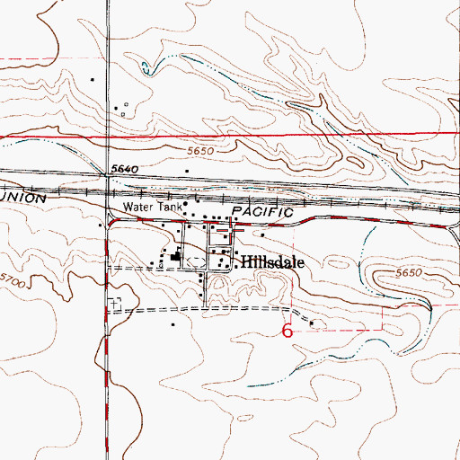 Topographic Map of Laramie County Fire District 6 Station 2 Hillsdale, WY