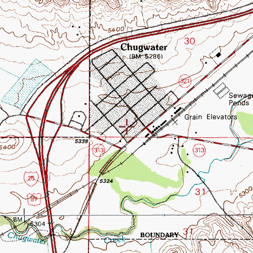 Topographic Map of Chugwater Ambulance, WY