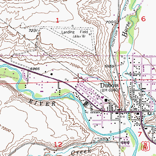 Topographic Map of Fremont County Emergency Medical Services Dubois, WY