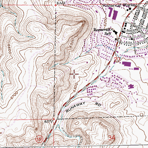 Topographic Map of Castle Rock Ambulance Services, WY