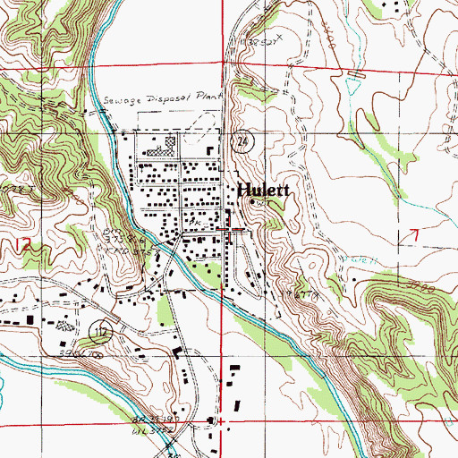 Topographic Map of Hulett Emergency Medical Services, WY
