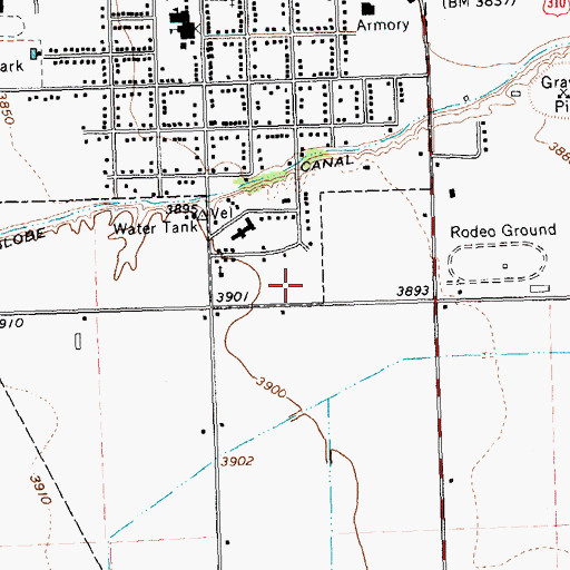 Topographic Map of North Big Horn Hospital Ambulance Service, WY
