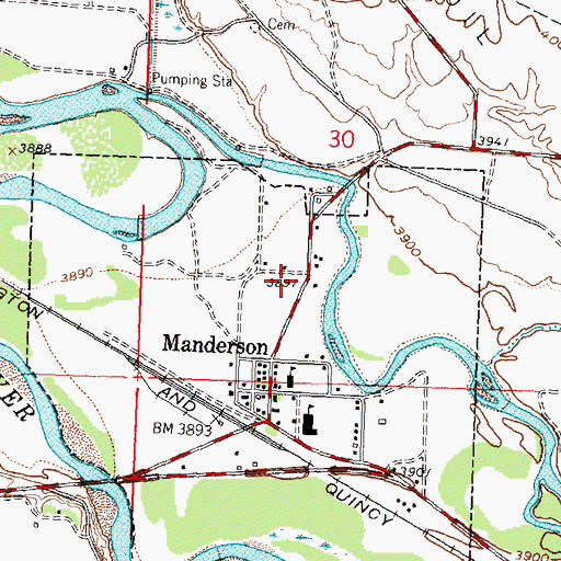 Topographic Map of Big Horn Fire District 3, WY