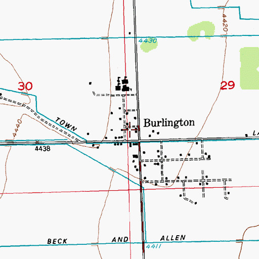 Topographic Map of Big Horn County Fire Protection District 4 Burlington, WY