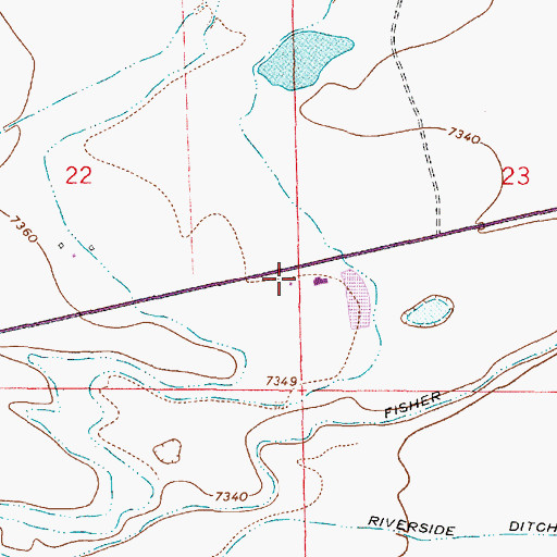 Topographic Map of Big Laramie Valley Volunteer Fire Department 1, WY