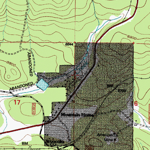 Topographic Map of Big Laramie Valley Volunteer Fire Department Station 4, WY