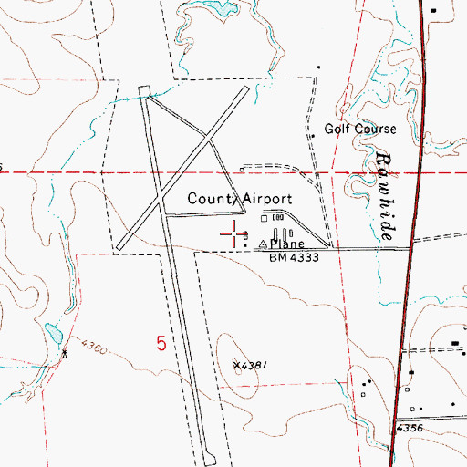 Topographic Map of Gillette - Campbell County Airport Fire Department, WY