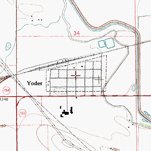 Topographic Map of Goshen County Fire District 5A - Yoder Fire Department, WY