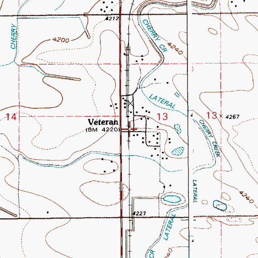 Topographic Map of Goshen County Fire District 5B - Veteran Fire Department, WY