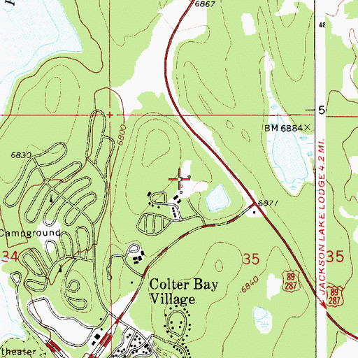 Topographic Map of Grand Teton National Park / Colter Bay Fire Department, WY