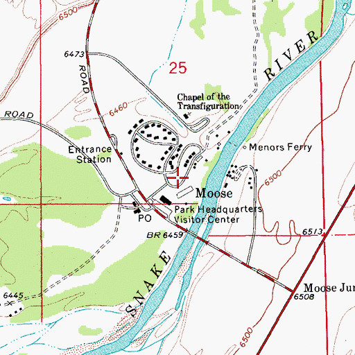 Topographic Map of Grand Teton National Park / Moose and Colter Bay Fire Department, WY