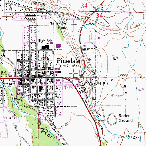 Topographic Map of Bridger - Teton National Forest Pinedale Ranger District Fire Engine Crew, WY