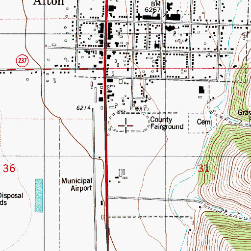 Topographic Map of Star Valley Medical Center Emergency Medical Services, WY